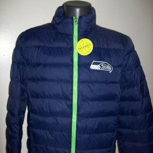 SEATTLE SEAHAWKS Nylon PUFFER Jacket BLUE XL 2X